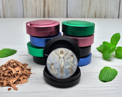 Snus Storage Case Celestial Swan Lake Angels Black