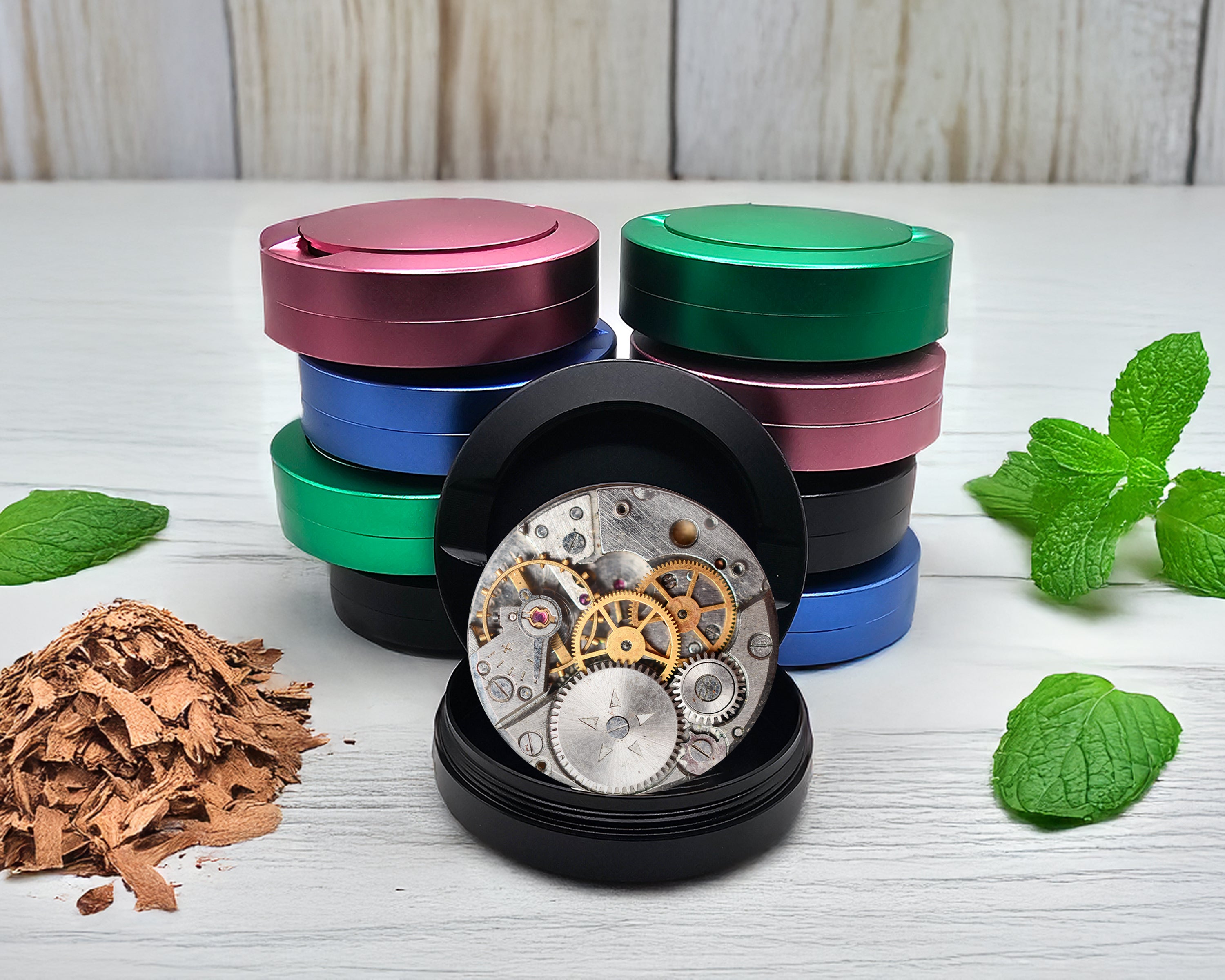 Snus Storage Case Steampunk Clockwork Black