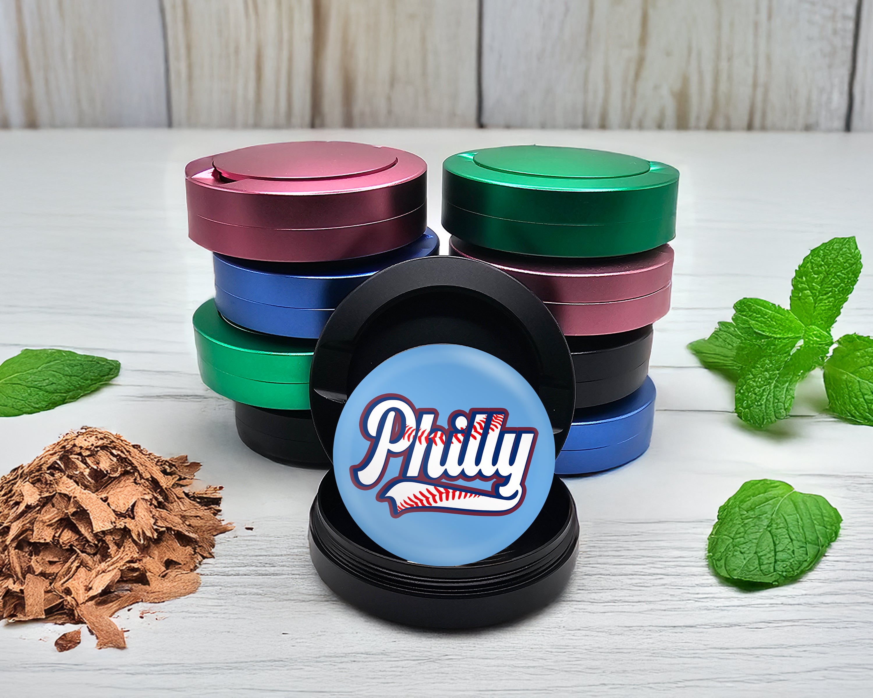 Snus Storage Case Philly Baseball Stitching Black
