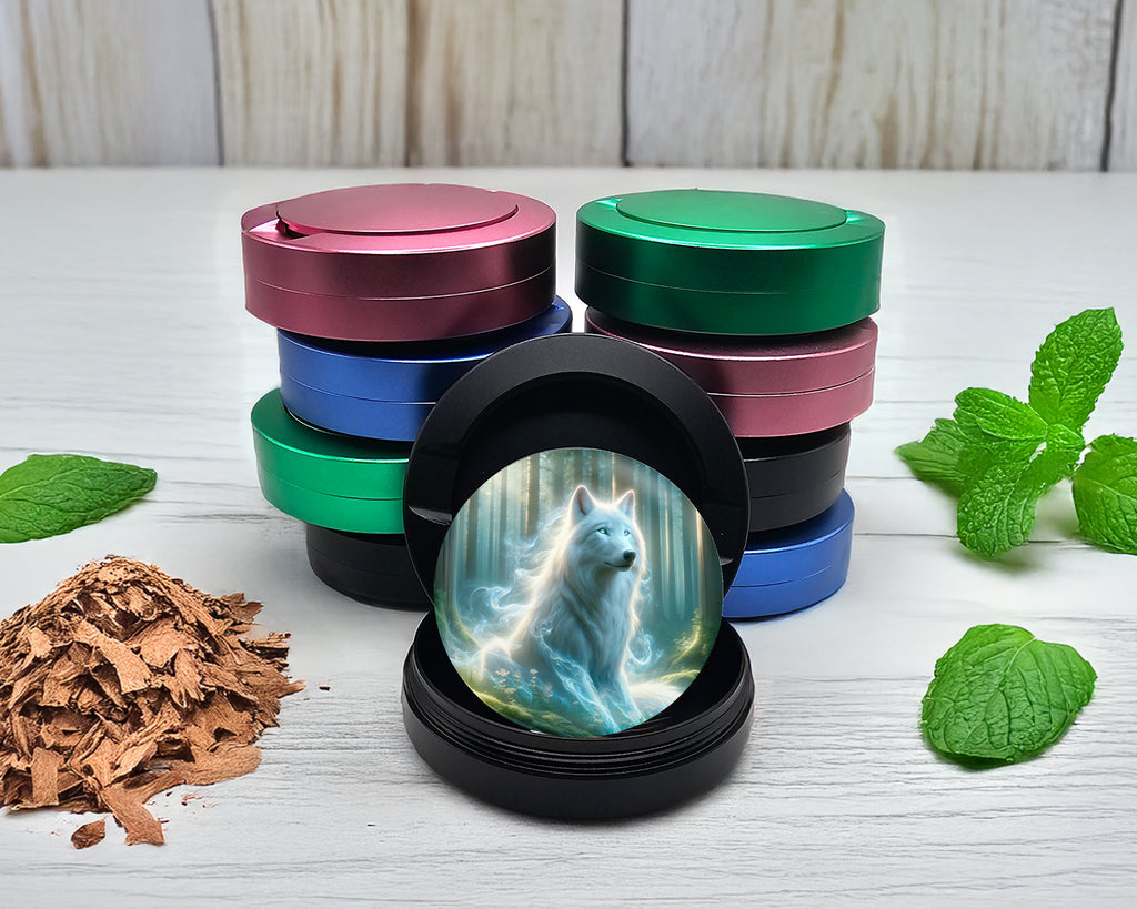 Snus Storage Case Wolf In A Mystical Forest Black