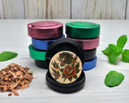 Snus Storage Case Classic Skull and Roses Flash Tattoo Design Black