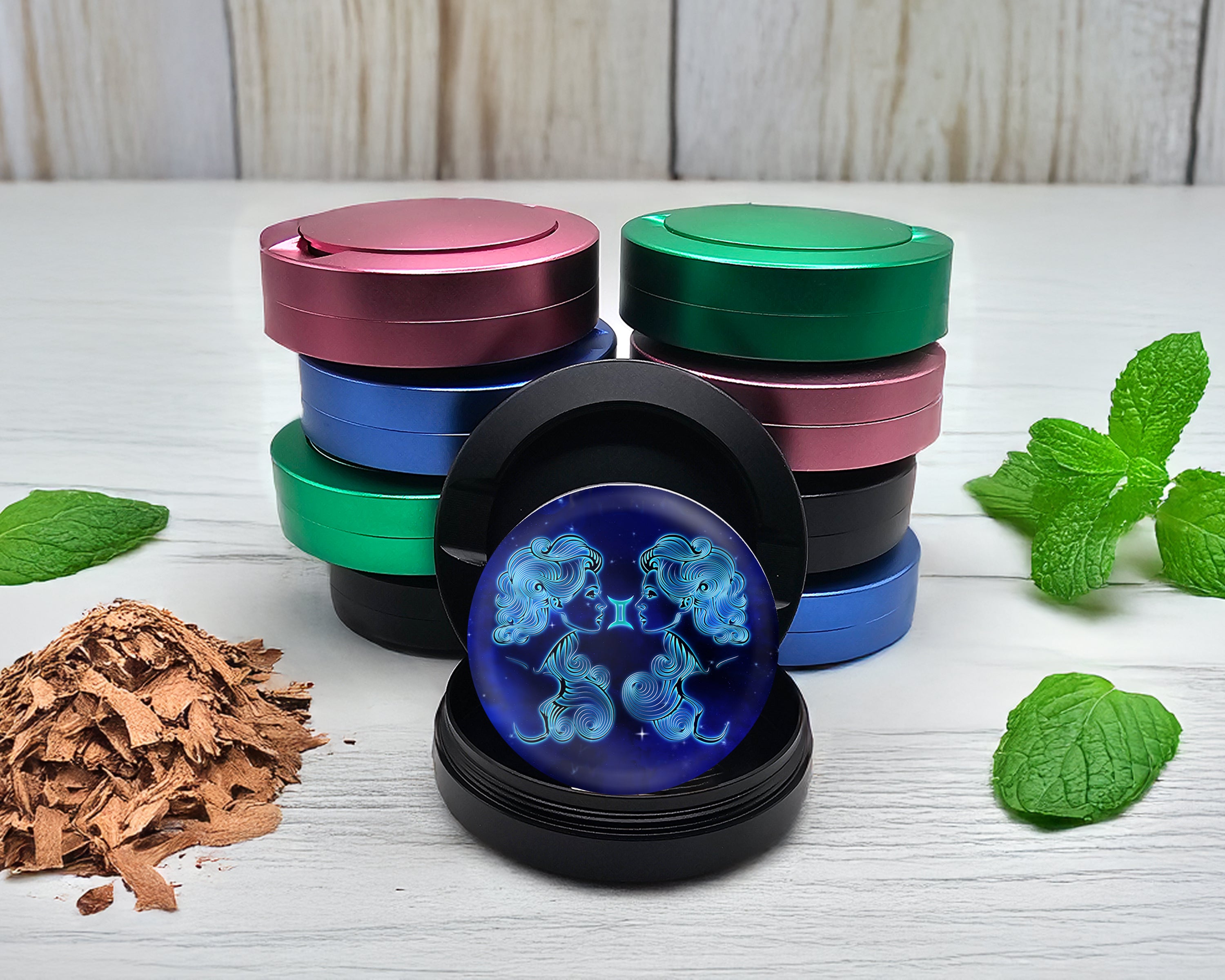 Snus Storage Case Gemini Zodiac Sign Black