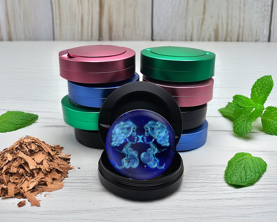 Snus Storage Case Gemini Zodiac Sign Black