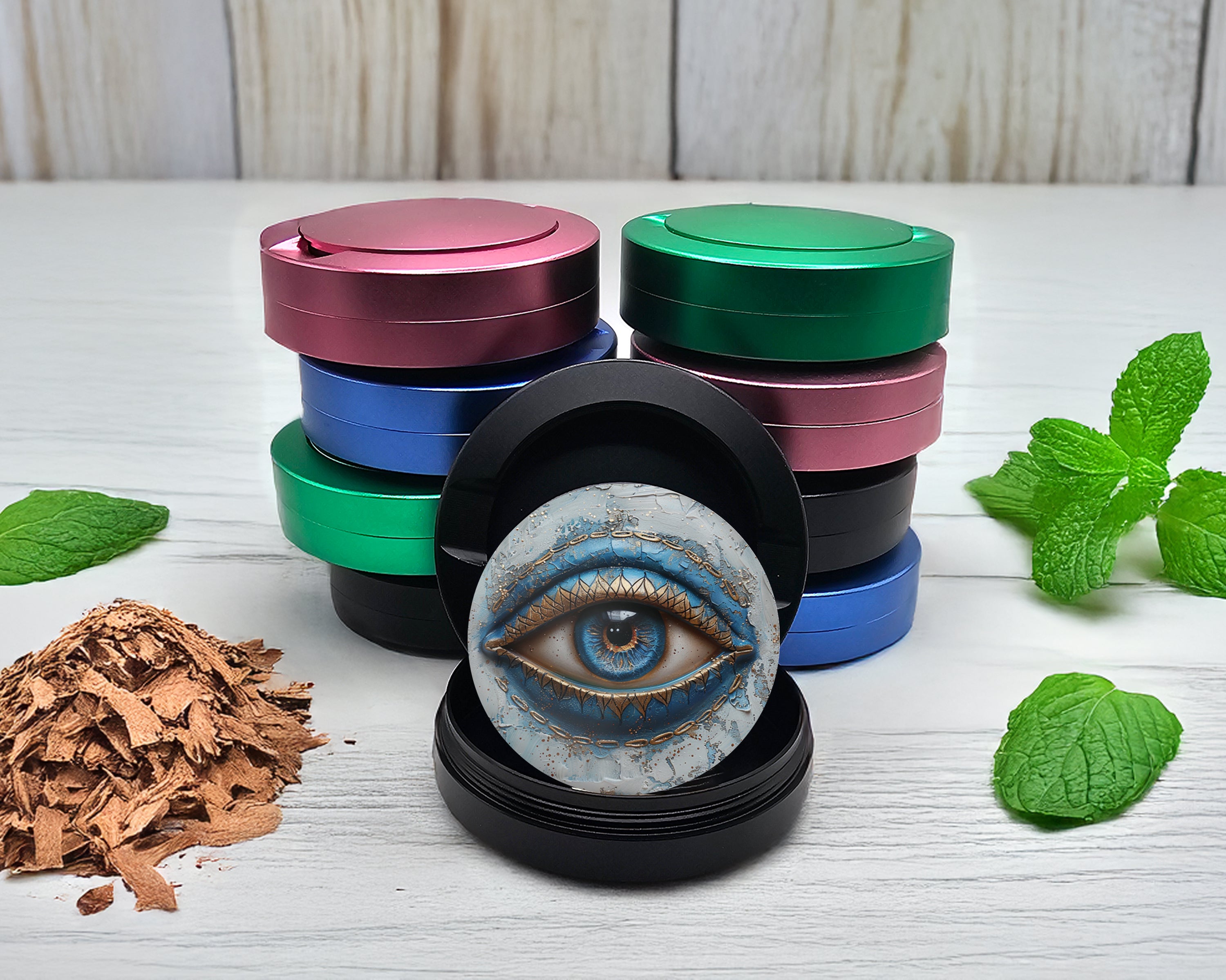 Snus Storage Case Modern Nazar Evil Eye Black