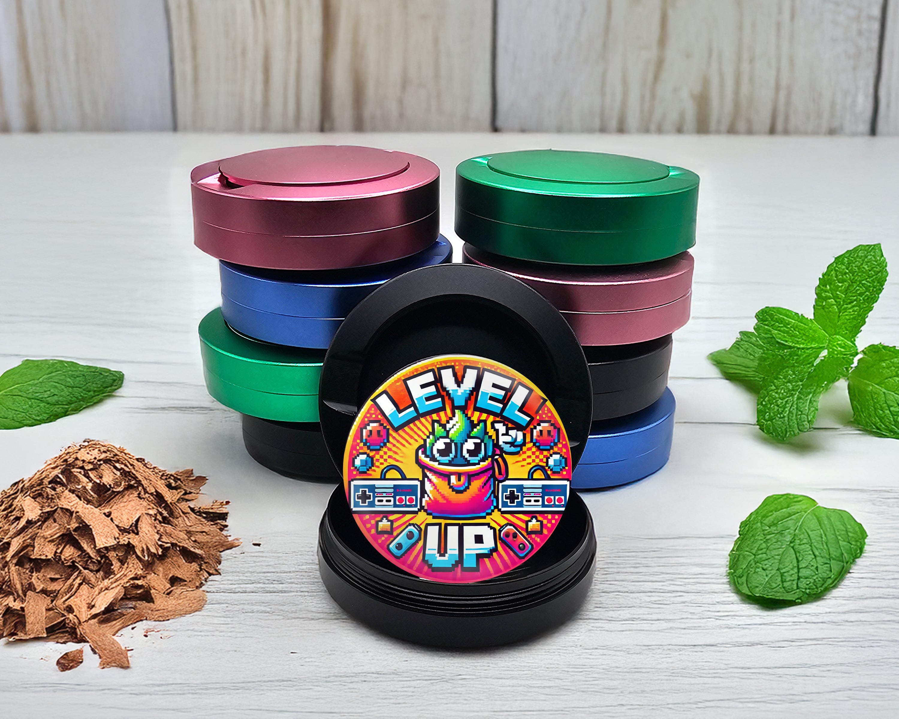 Snus Storage Case LEVEL UP Gamer Snus Holder, 8-Bit Retro Black