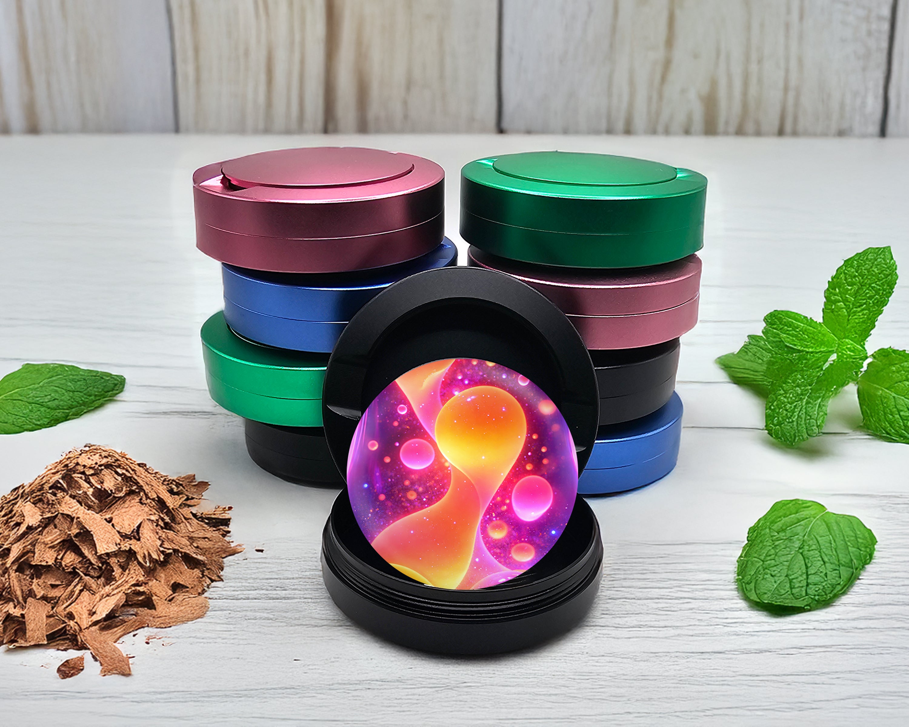 Snus Storage Case Trippy Psychedelic Lava Lamp Glow Design Black