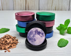 Snus Storage Case Purple Full Moon Aesthetic Celestial Art Black