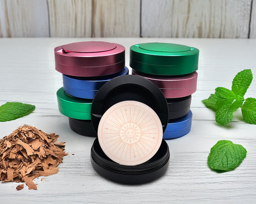 Snus Storage Case Boho Celestial Sunburst Face Black