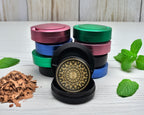 Snus Storage Case Mandala Grinder Black And Gold Black