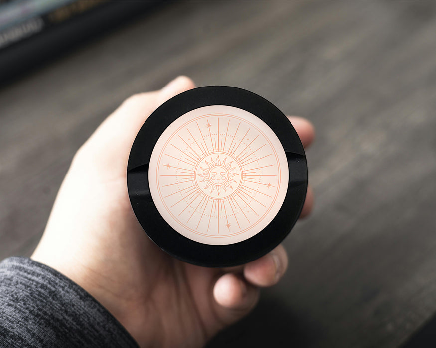 Snus Storage Case Boho Celestial Sunburst Face Black