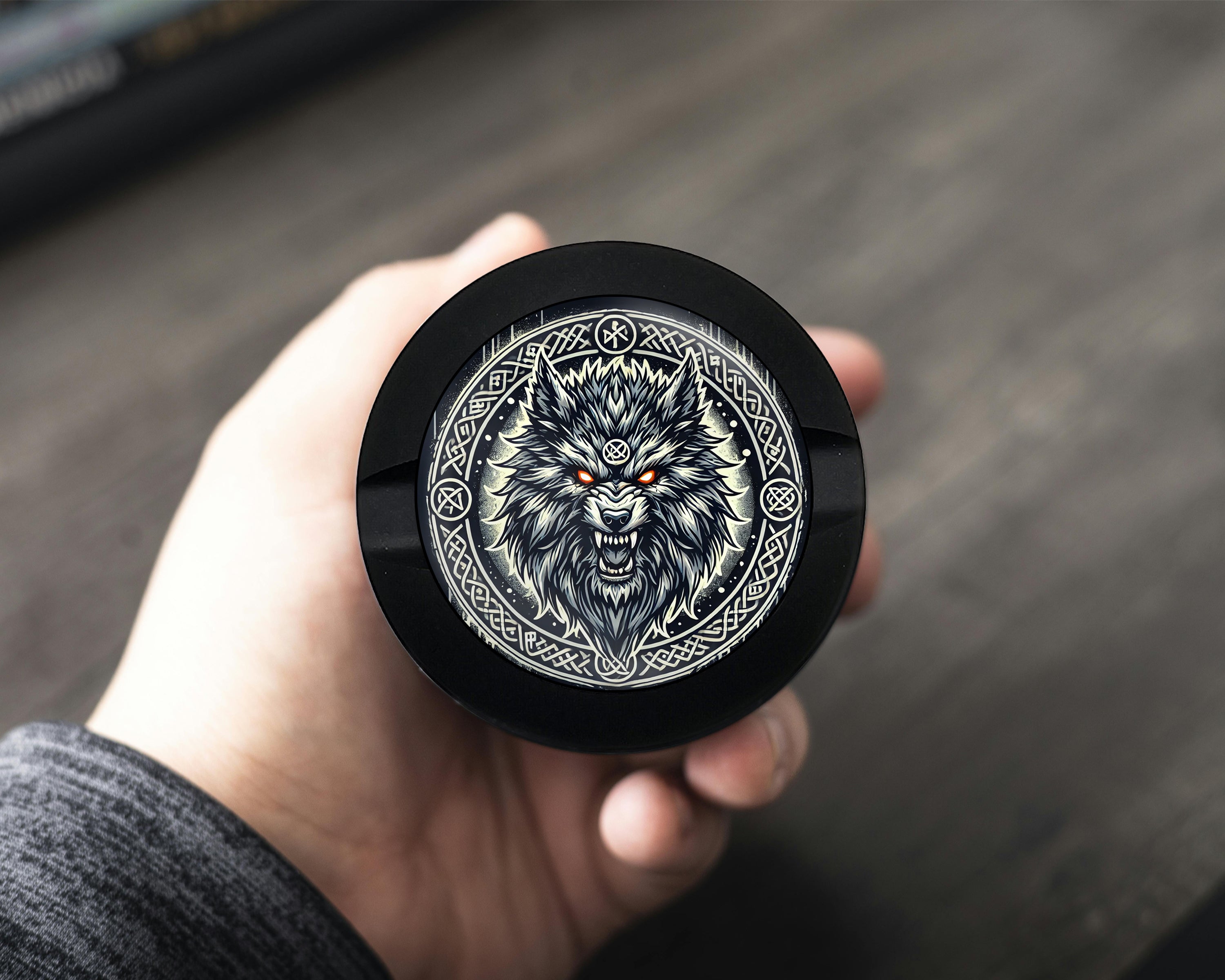 Giant Norse Wolf Fenrir Snus Storage Case Bottle Opener