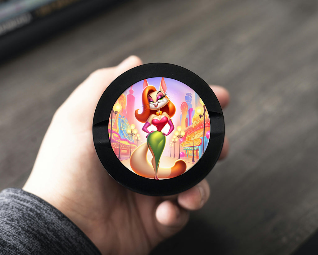 Jessica Rabbit as a Cat Grinder, Bombshell Feline Animated Snus Storage Case Bottle Opener