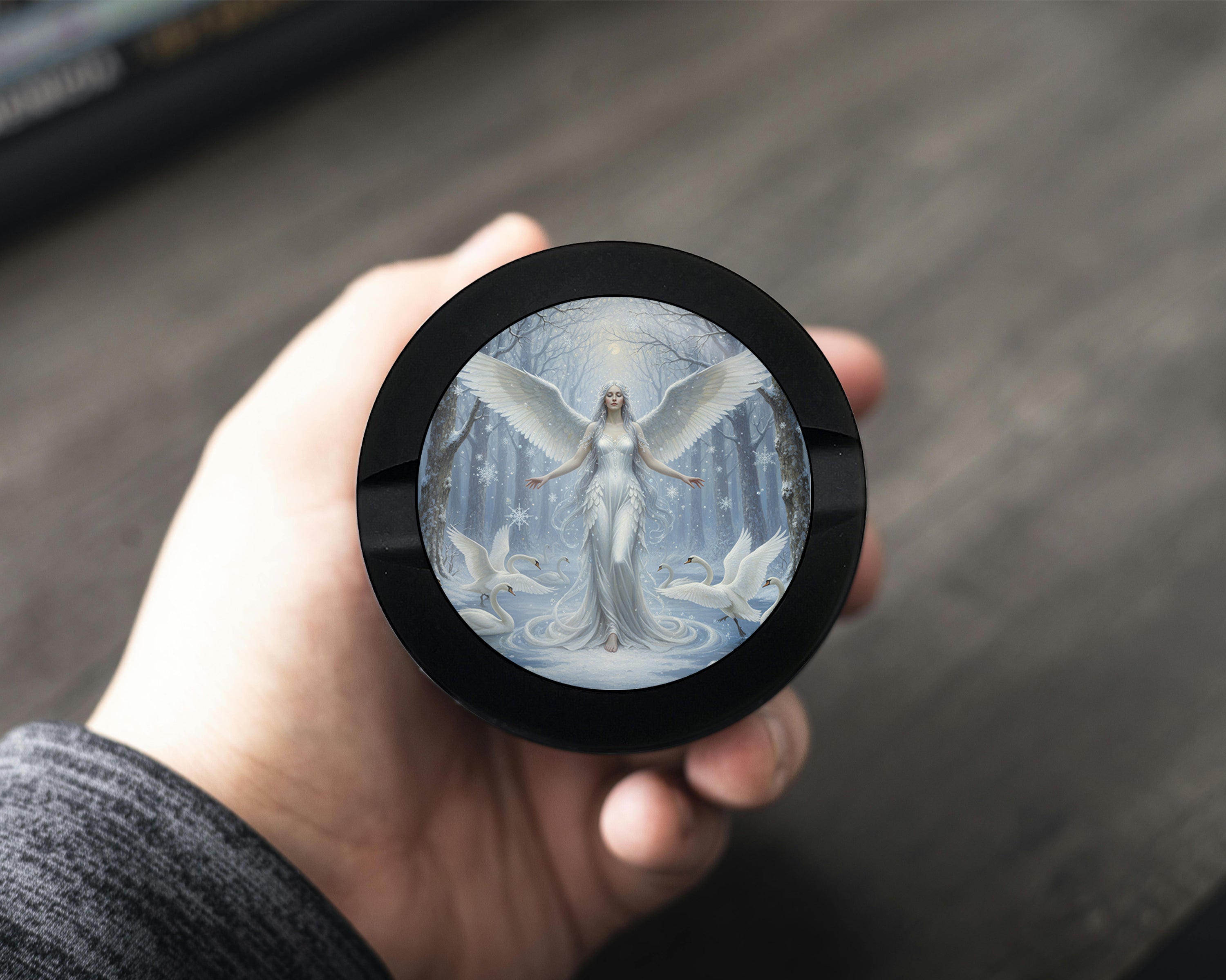 Winter Swan Queen Angel Snus Storage Case Bottle Opener