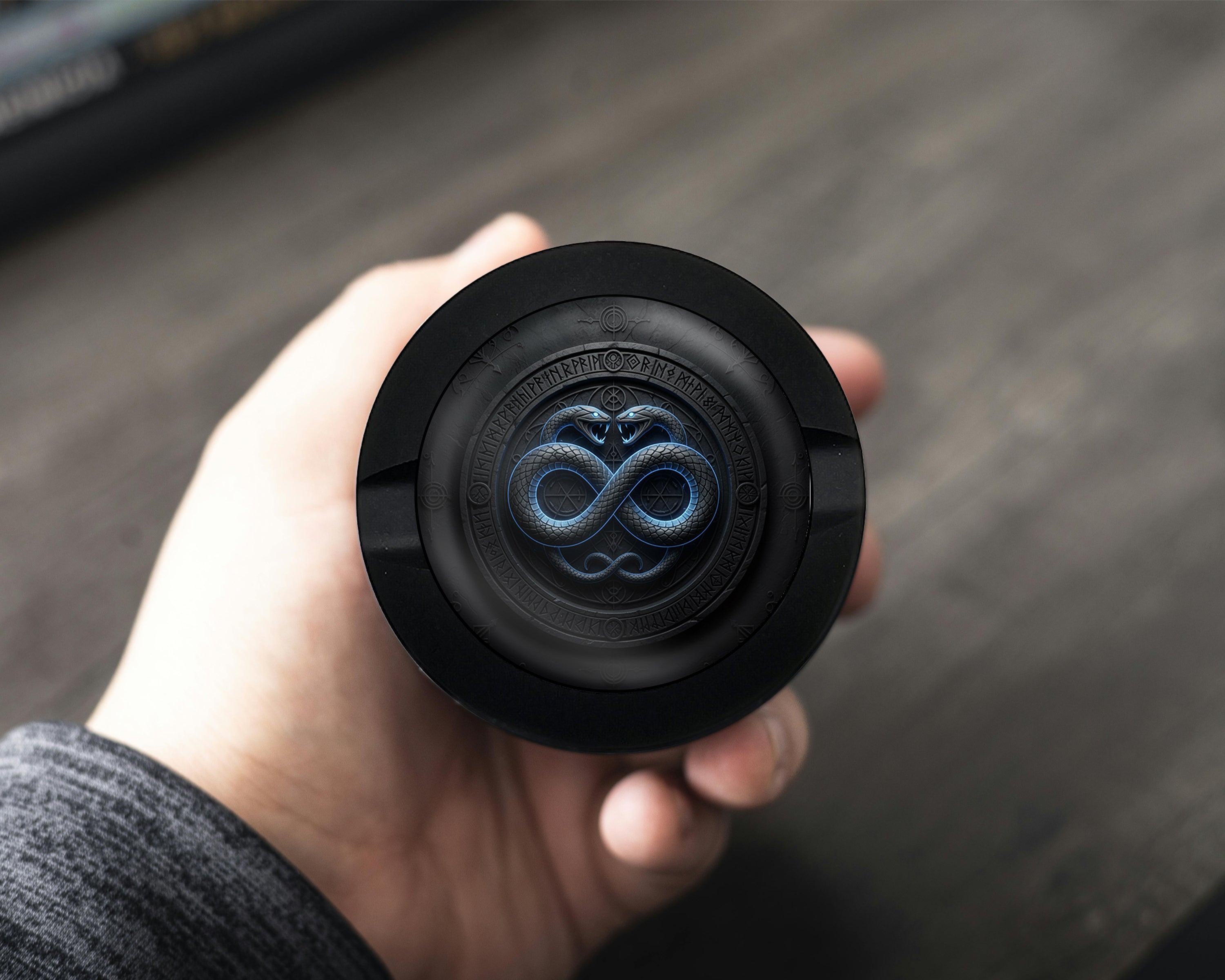 Infinity Serpents Rune Circle Snus Storage Case Bottle Opener