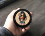 Snus Storage Case Anime Retro Pin-Up Girl with Long Hair and Tattoos Black