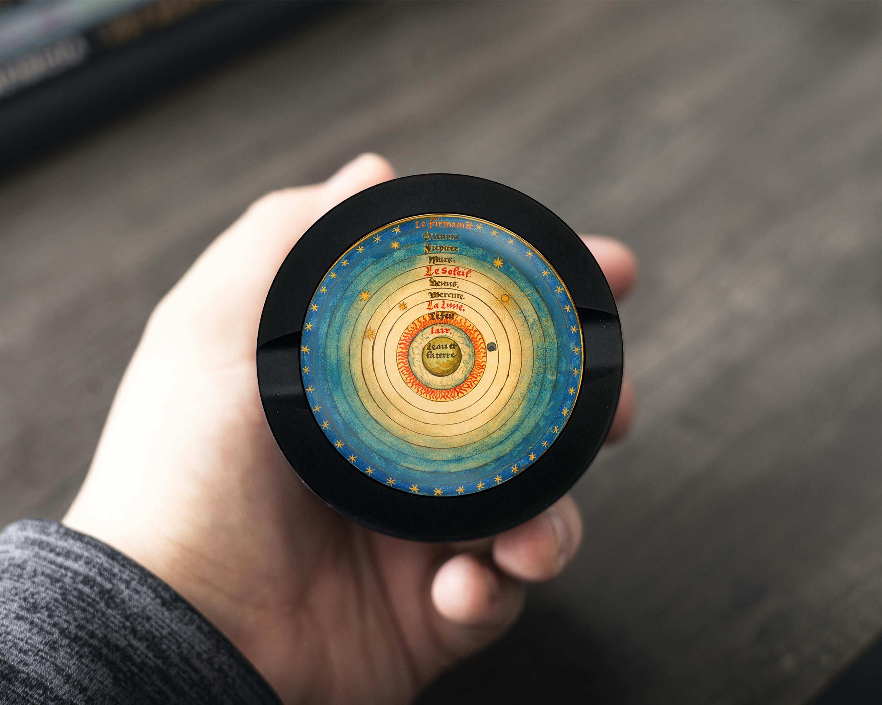 Geocentric Earth-Centered Cosmos Snus Storage Case Bottle Opener