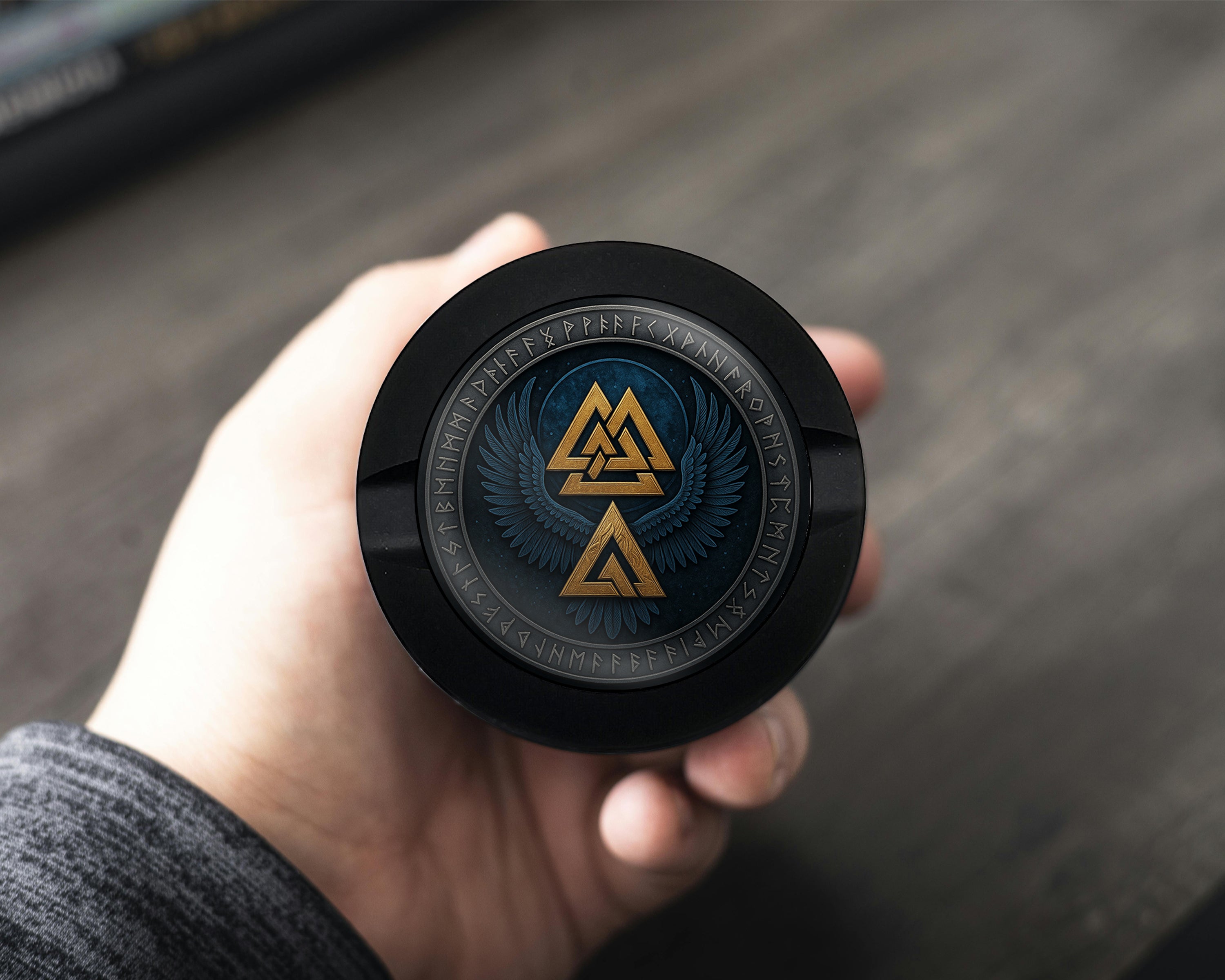 Valknut Wings Norse Emblem Snus Storage Case Bottle Opener