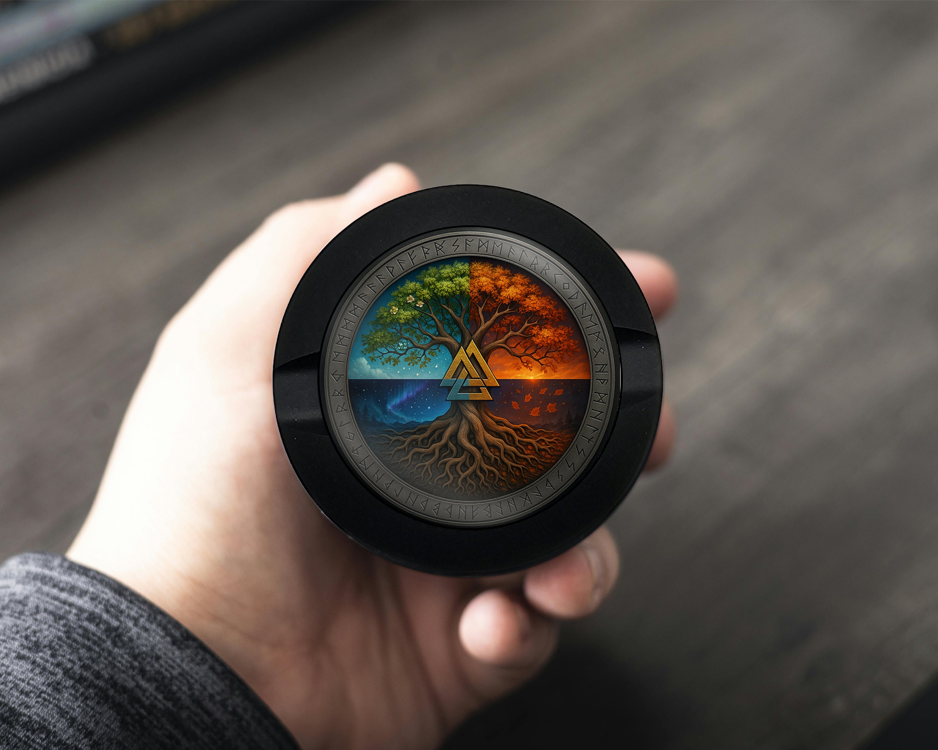 Valknut Tree of Seasons Snus Storage Case Bottle Opener