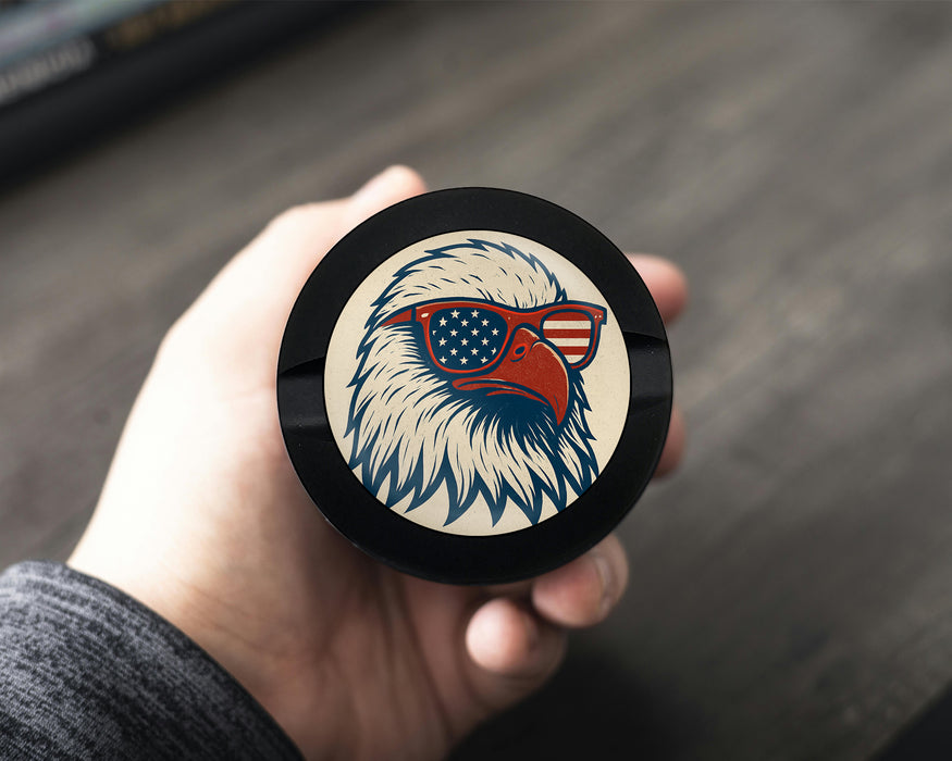 Snus Storage Case Patriotic Eagle With Sunglasses Black