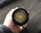 Mandala Grinder Black And Gold Snus Storage Case Bottle Opener