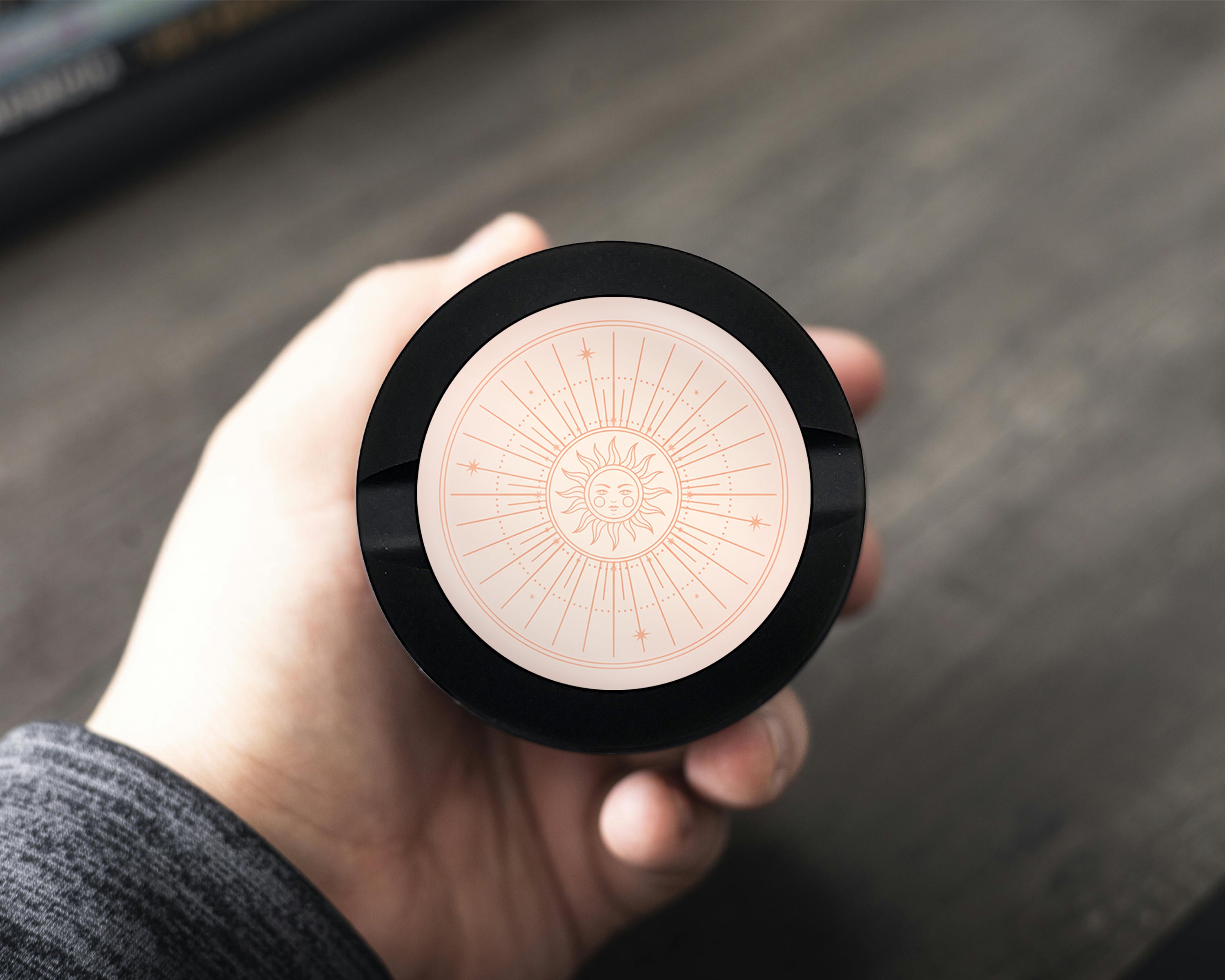 Boho Celestial Sunburst Face Snus Storage Case Bottle Opener
