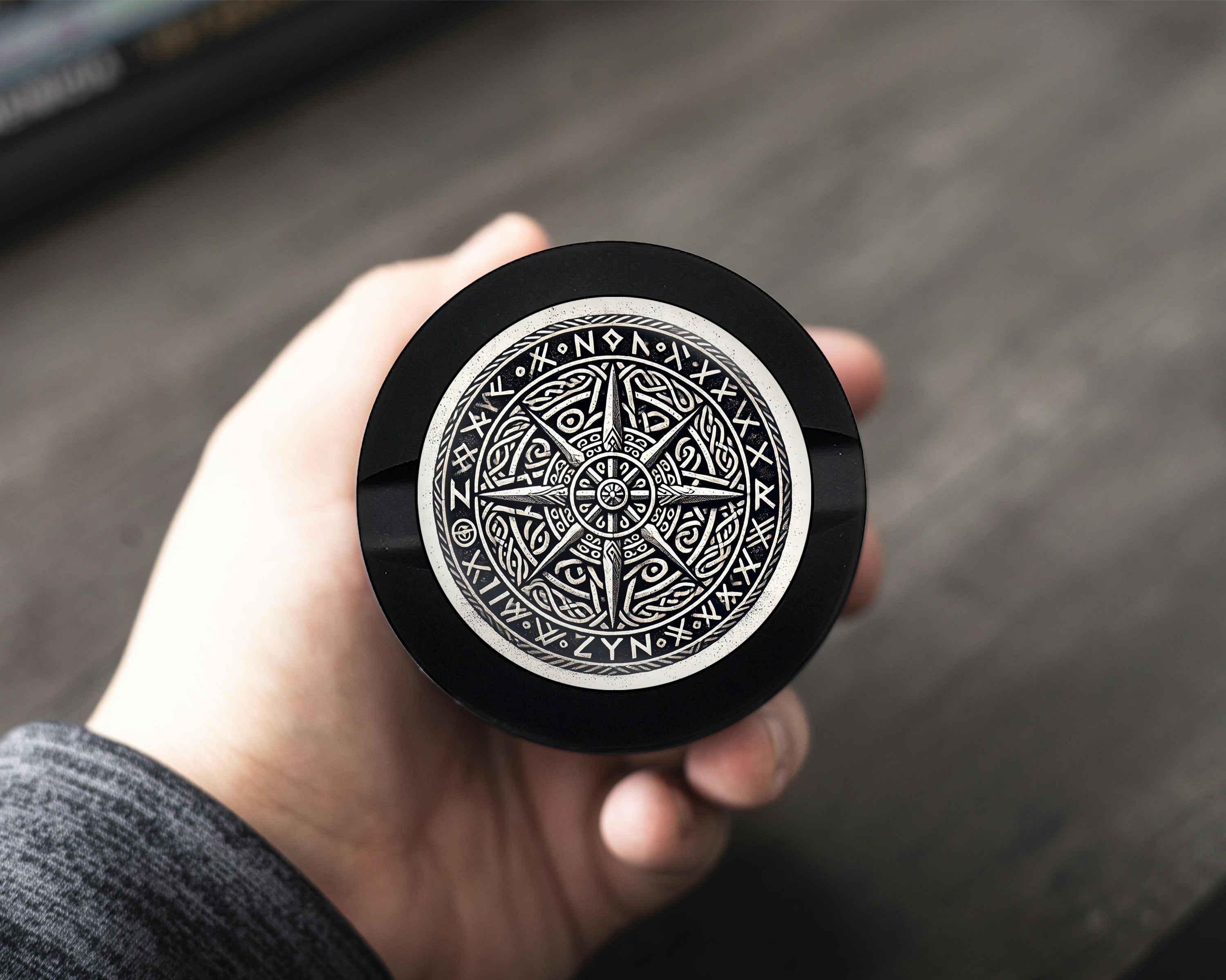 Nordic Compass Rune Emblem Snus Storage Case Bottle Opener