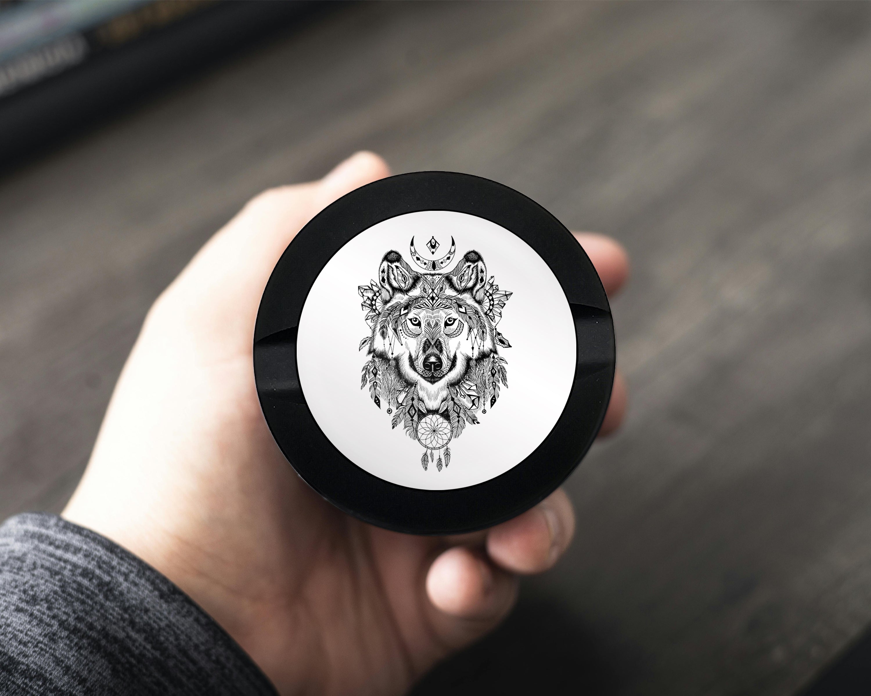 Native American Wolf Snus Storage Case Bottle Opener