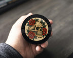 Skull with Red Roses Tattoo Flash Style Snus Storage Case Bottle Opener