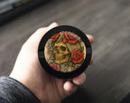 Grunge Skull and Rose Flash Art Circle Design Snus Storage Case Bottle Opener