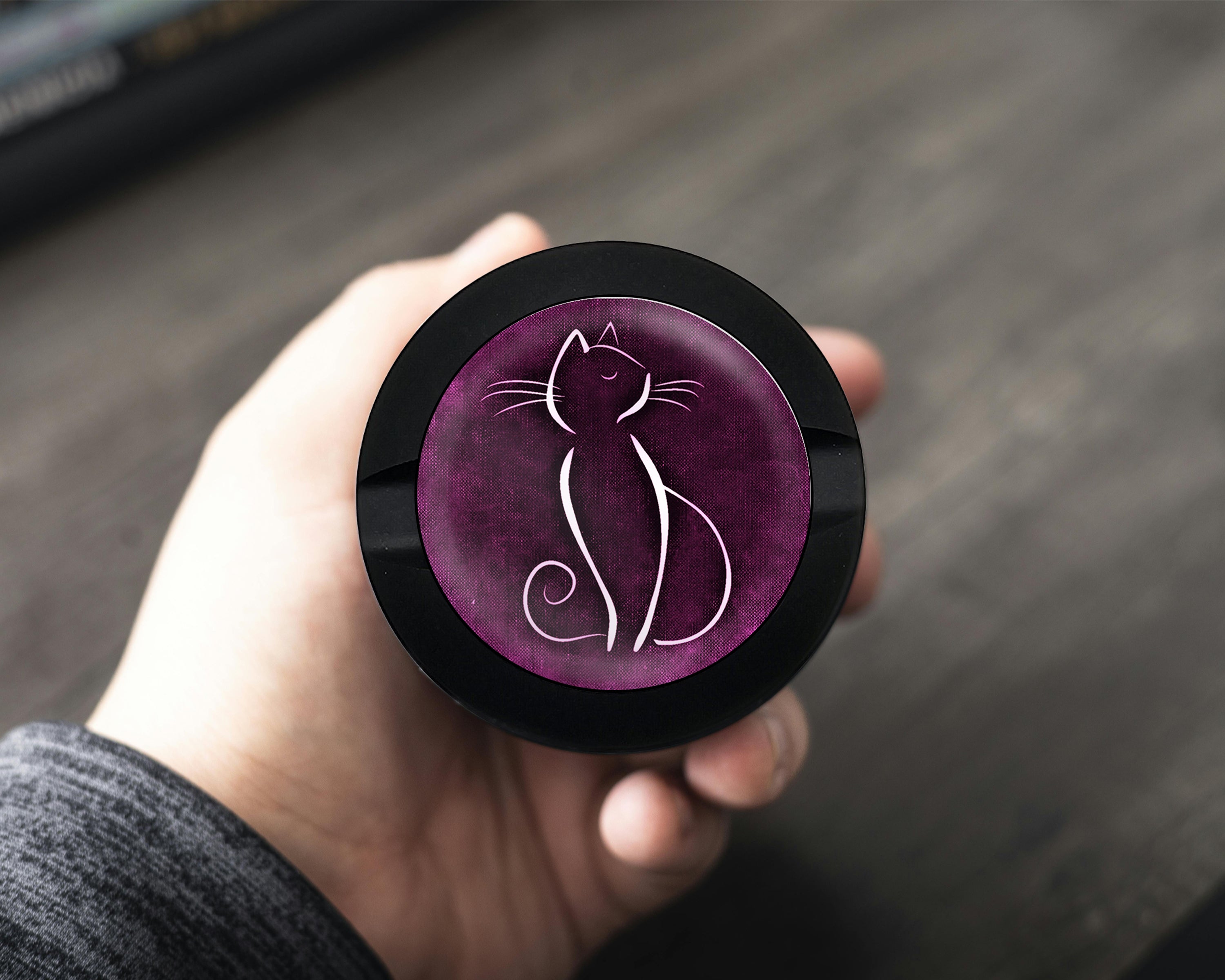 Purple Cat Lover Snus Storage Case Bottle Opener