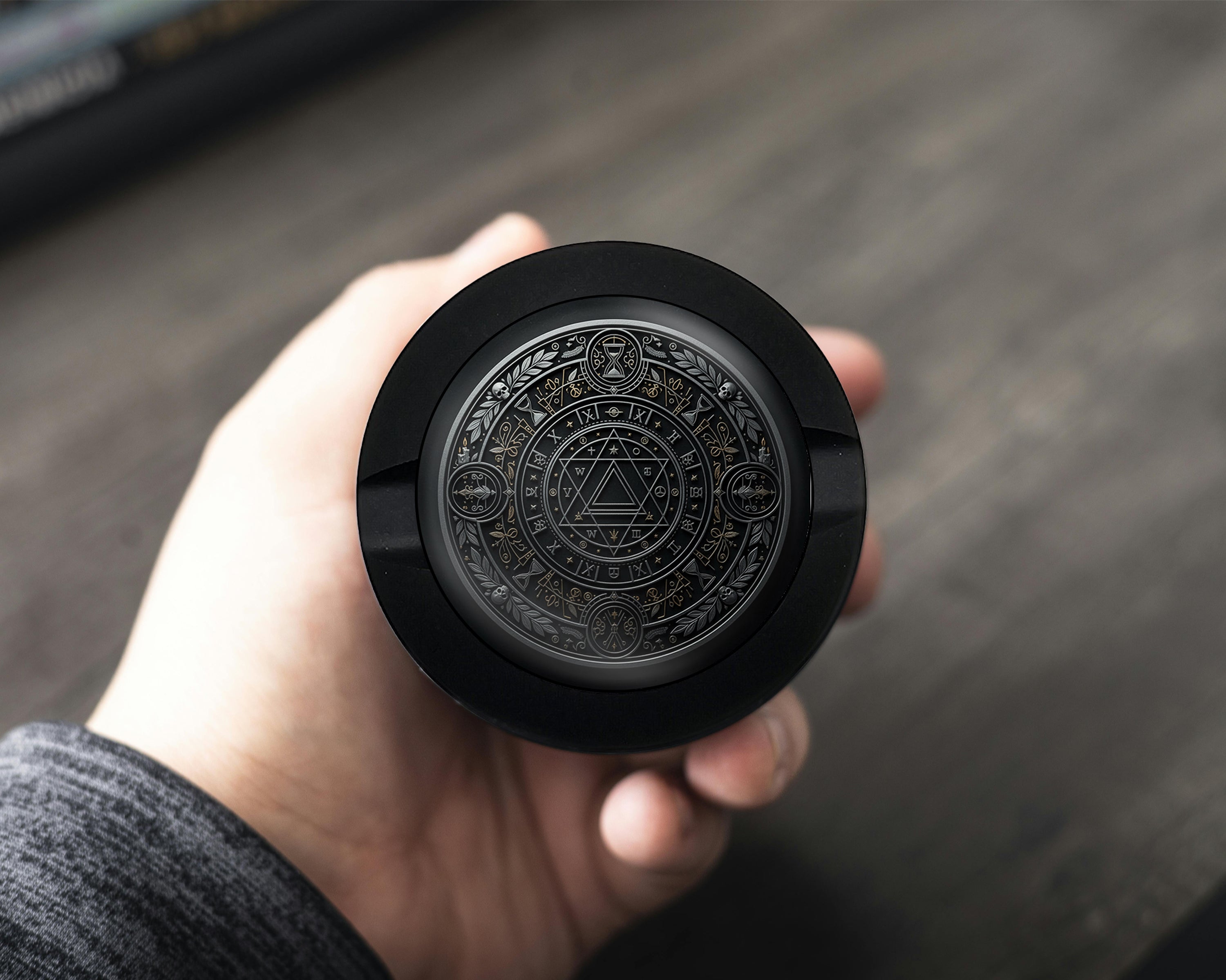 Occult Timekeeper Alchemy Seal Snus Storage Case Bottle Opener