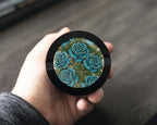 Blue Vintage Rose Pattern Traditional Style Snus Storage Case Bottle Opener