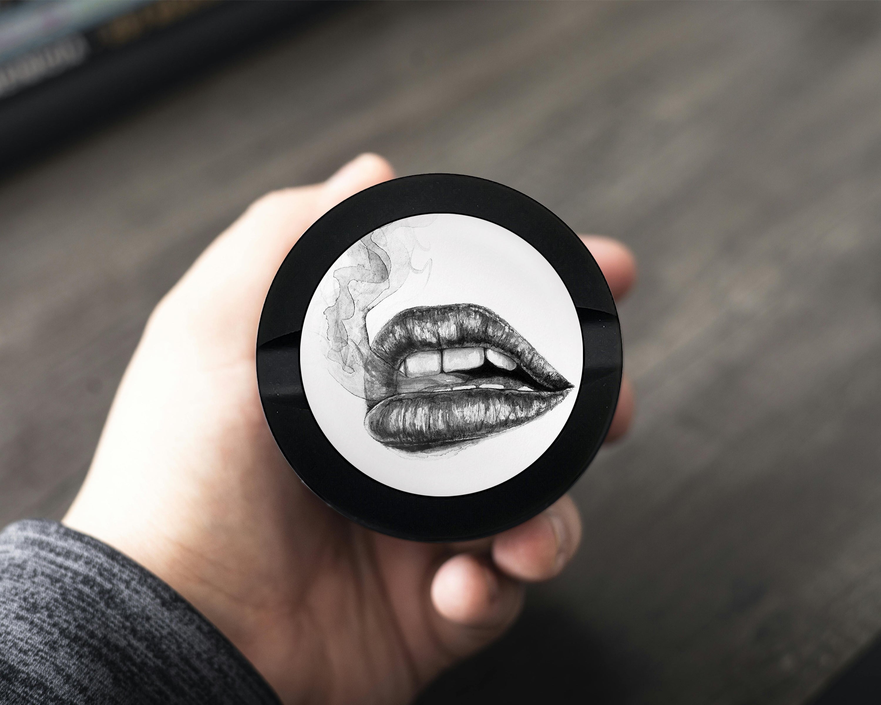 Lips Pencil Drawing Snus Storage Case Bottle Opener