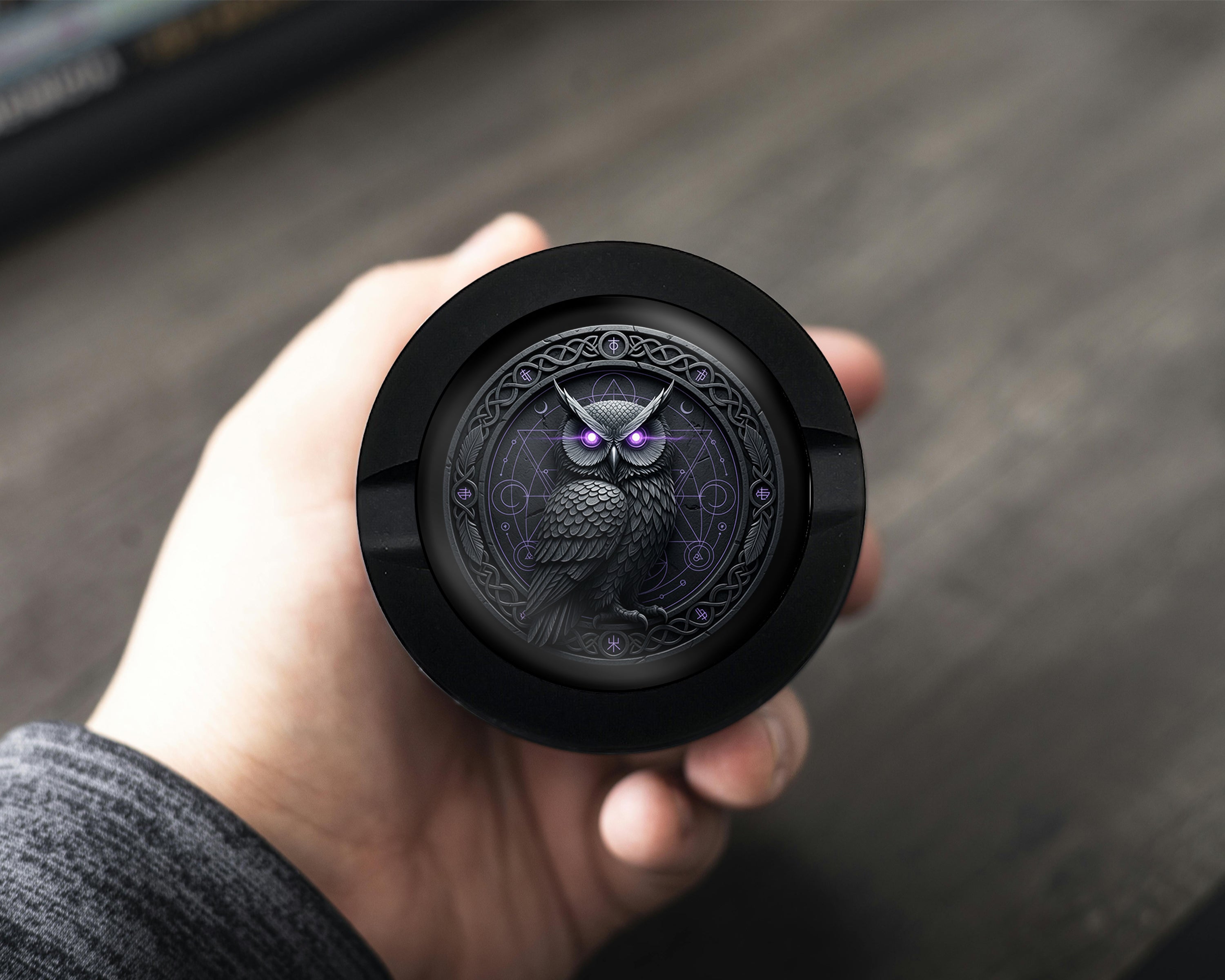 Arcane Owl Wisdom Sigil Snus Storage Case Bottle Opener