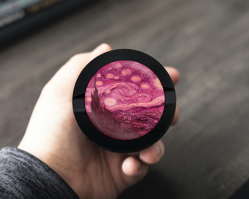 Snus Storage Case Pink Starry Night Vaporwave Van Gogh Art Black