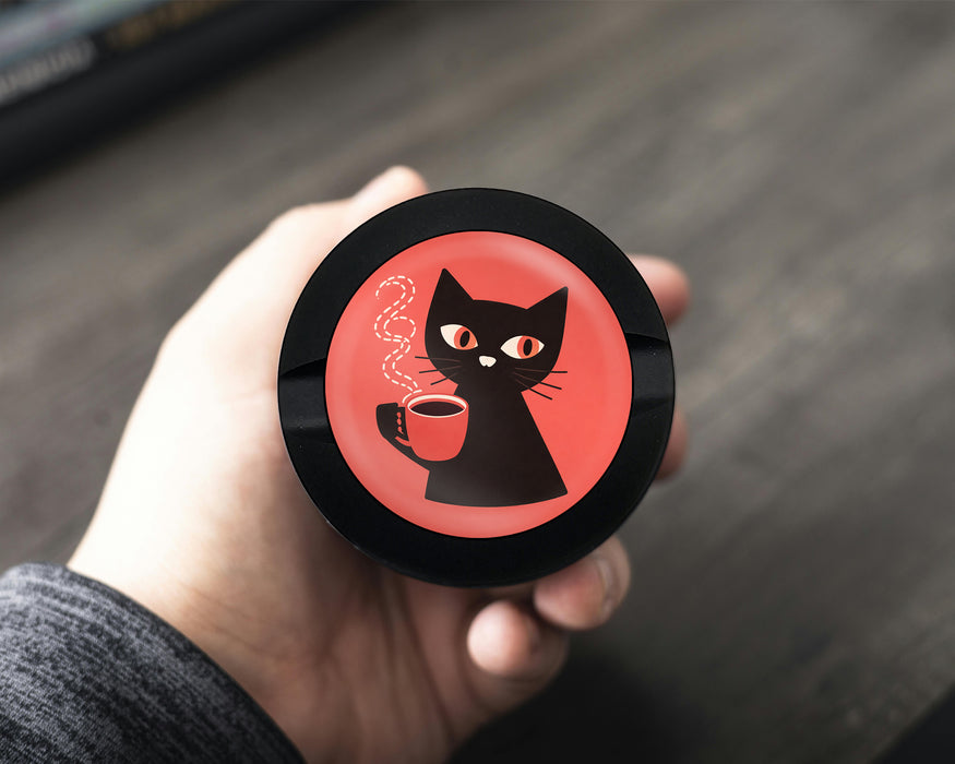 Retro Cat Minimalist Snus Storage Case Bottle Opener