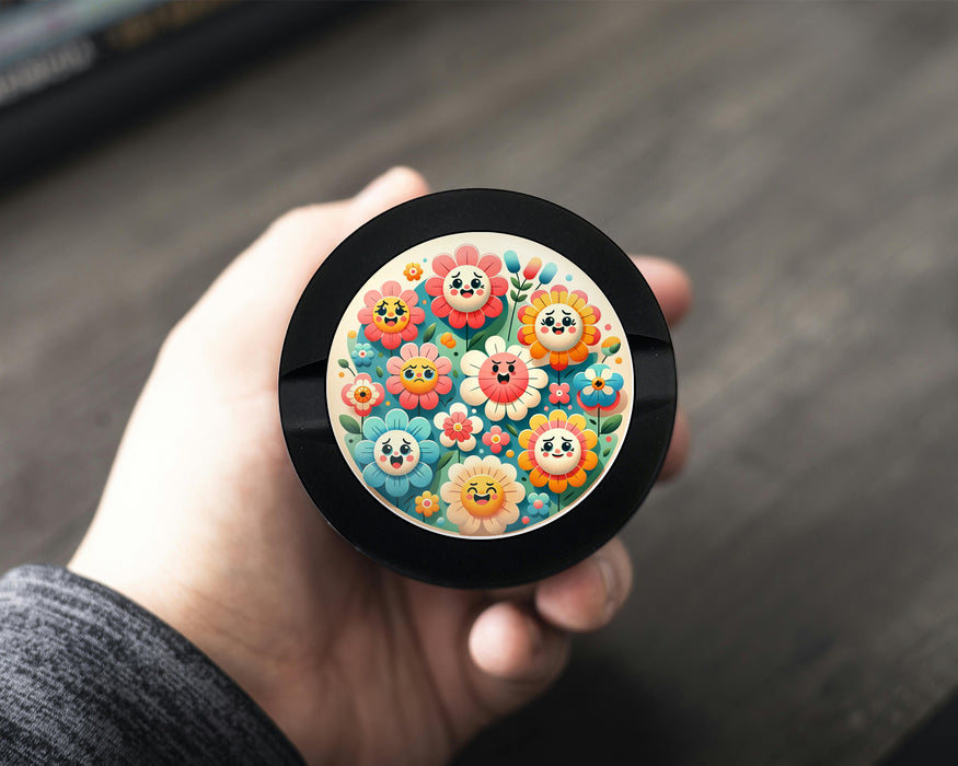 Snus Storage Case Happy Flower Power Black