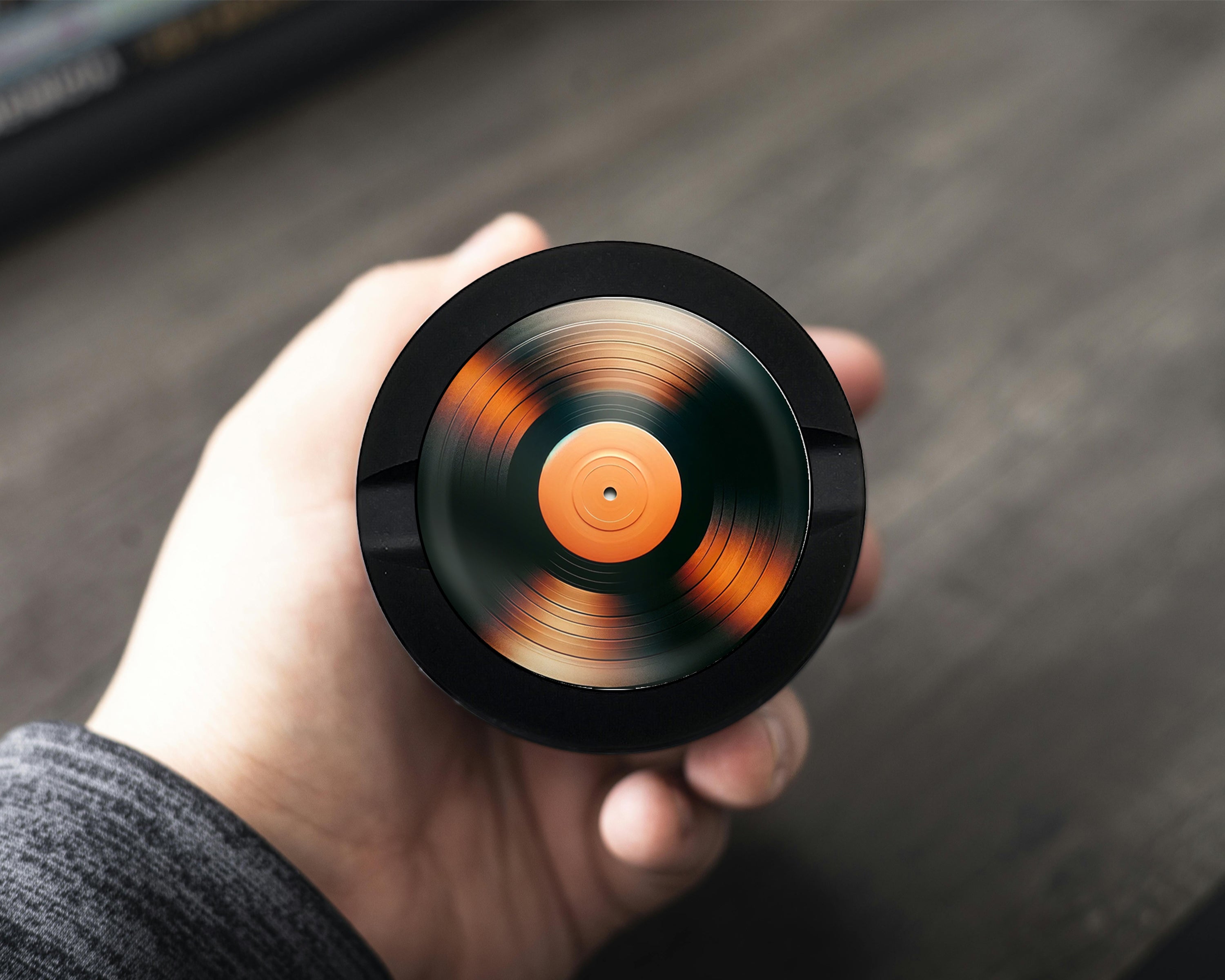 Orange Vinyl Record Snus Storage Case Bottle Opener