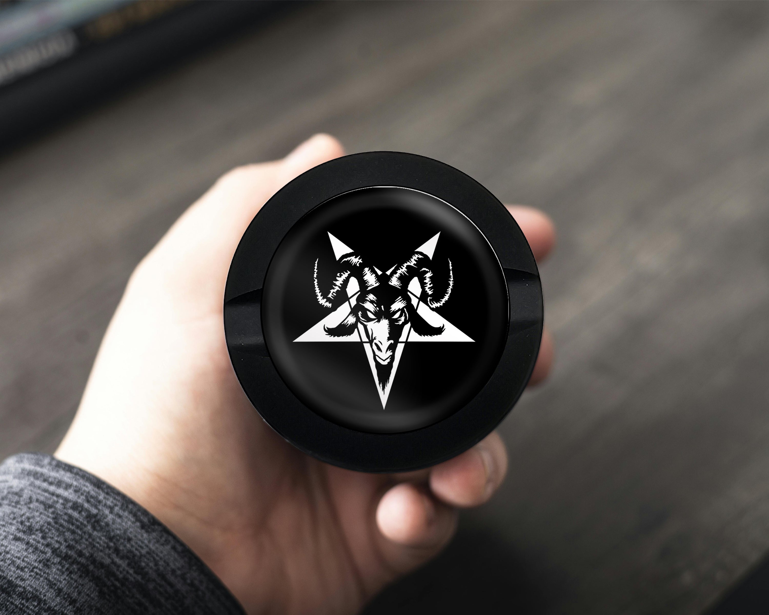 Goat Skull Satanic Snus Storage Case Bottle Opener