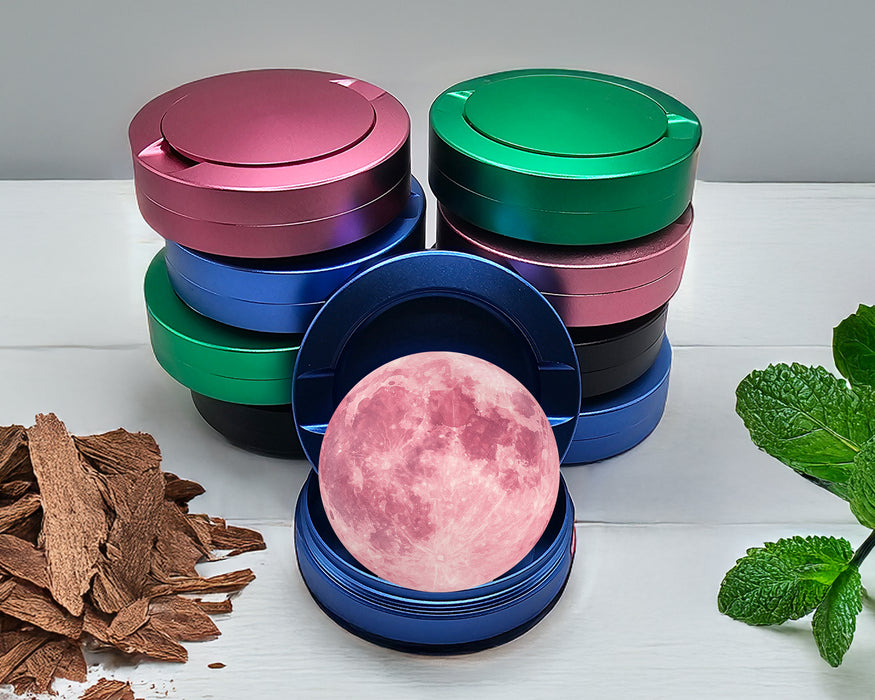 Soft Pink Moon Boho Celestial Vibes Snus Storage Case Blue