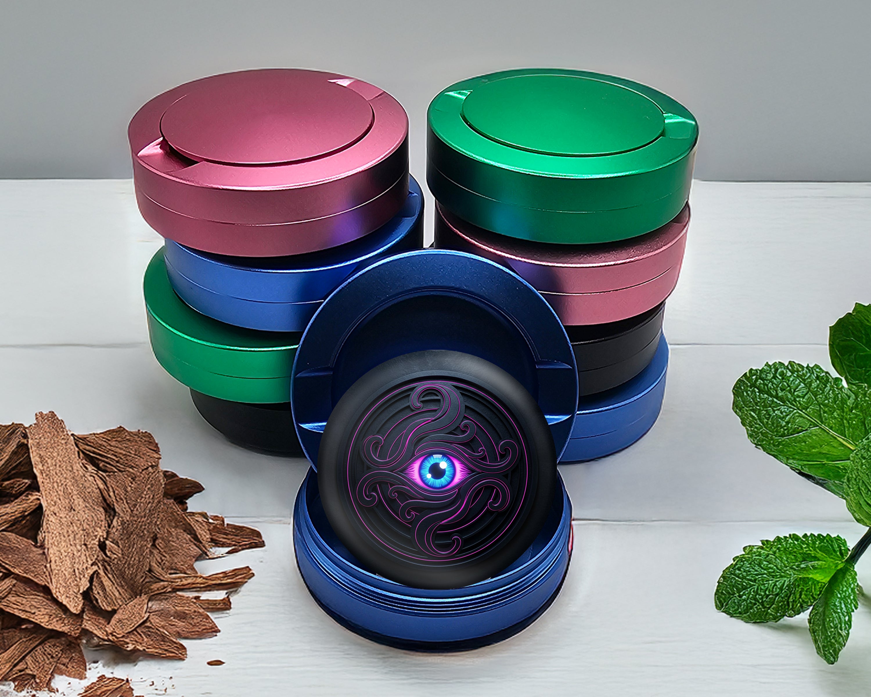 Neon Eye Chaos Sigil Snus Storage Case Blue