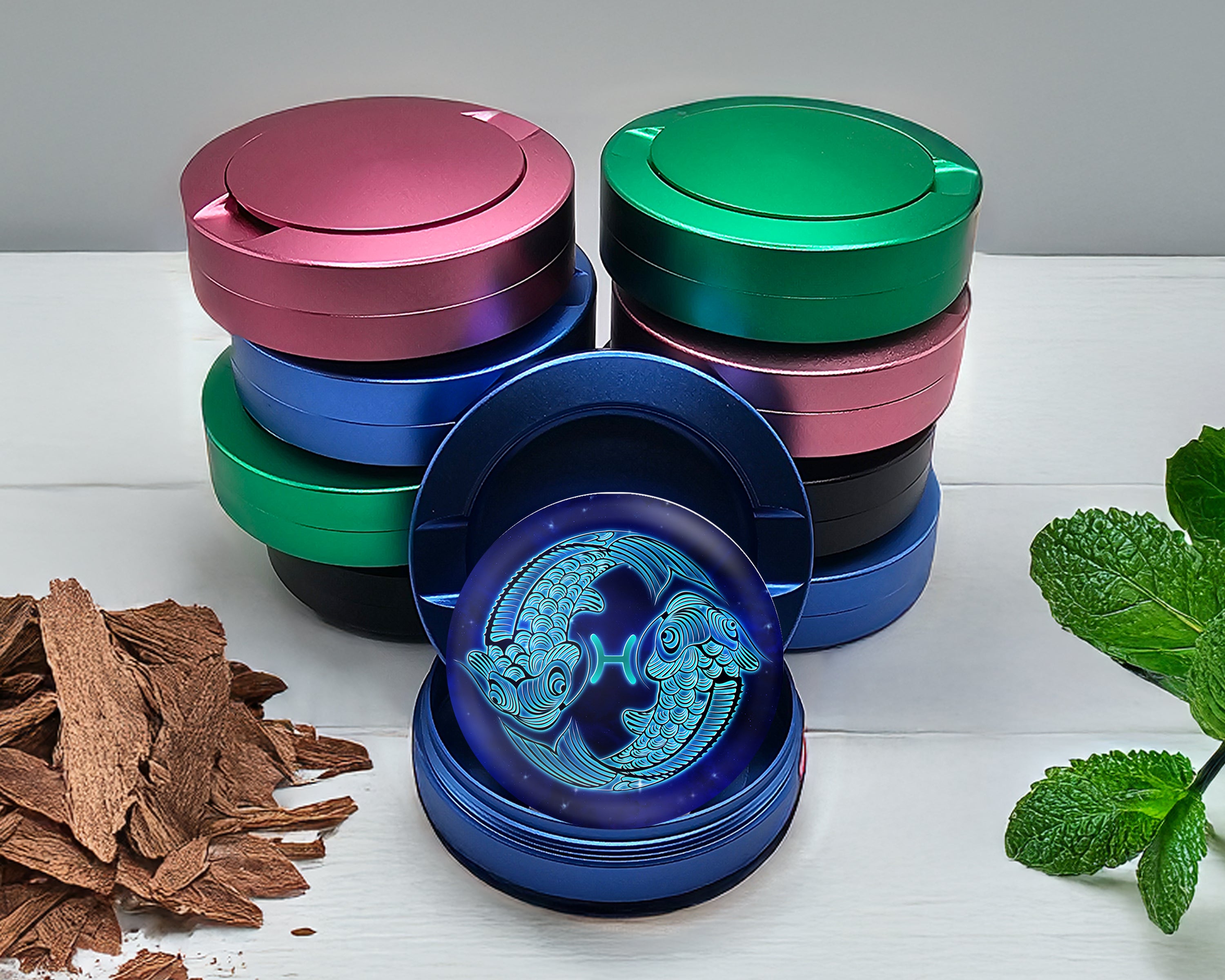 Pisces Zodiac Sign Astrology Snus Storage Case Blue