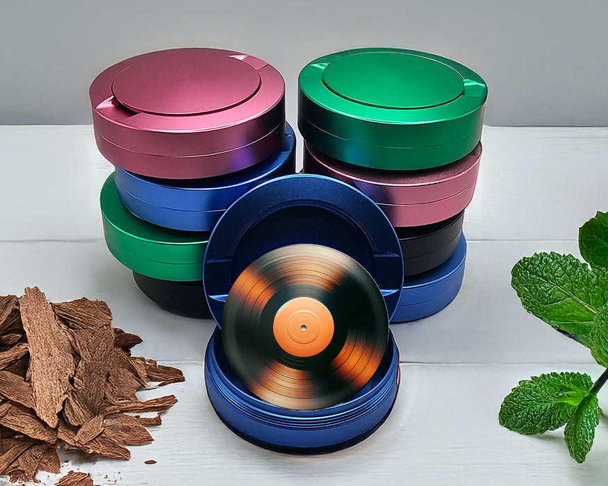 Orange Vinyl Record Snus Storage Case Blue