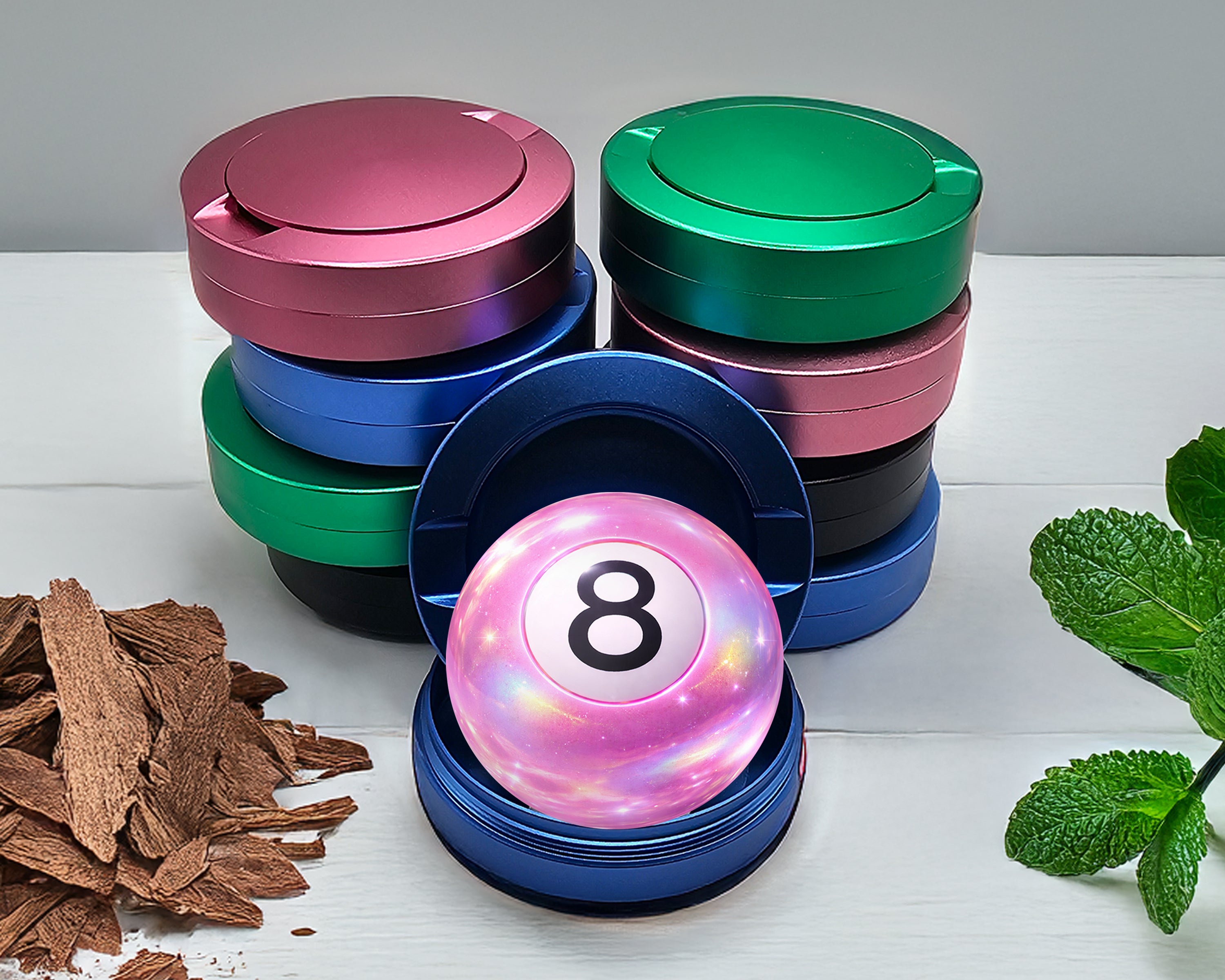 Pink Magic 8 Ball Digital Pop Art Snus Storage Case Blue