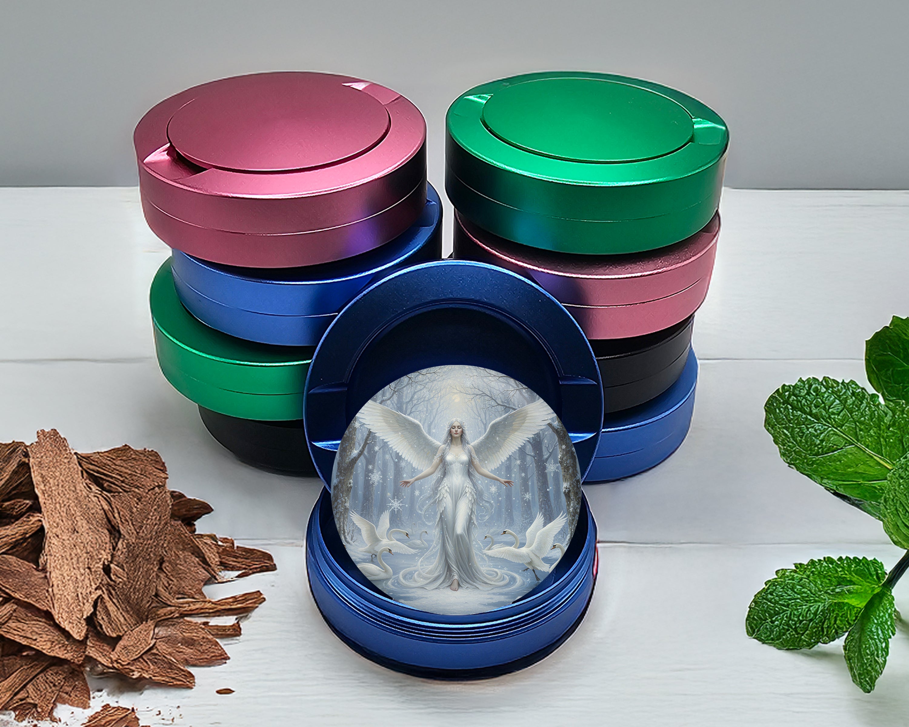 Winter Swan Queen Angel Snus Storage Case Blue