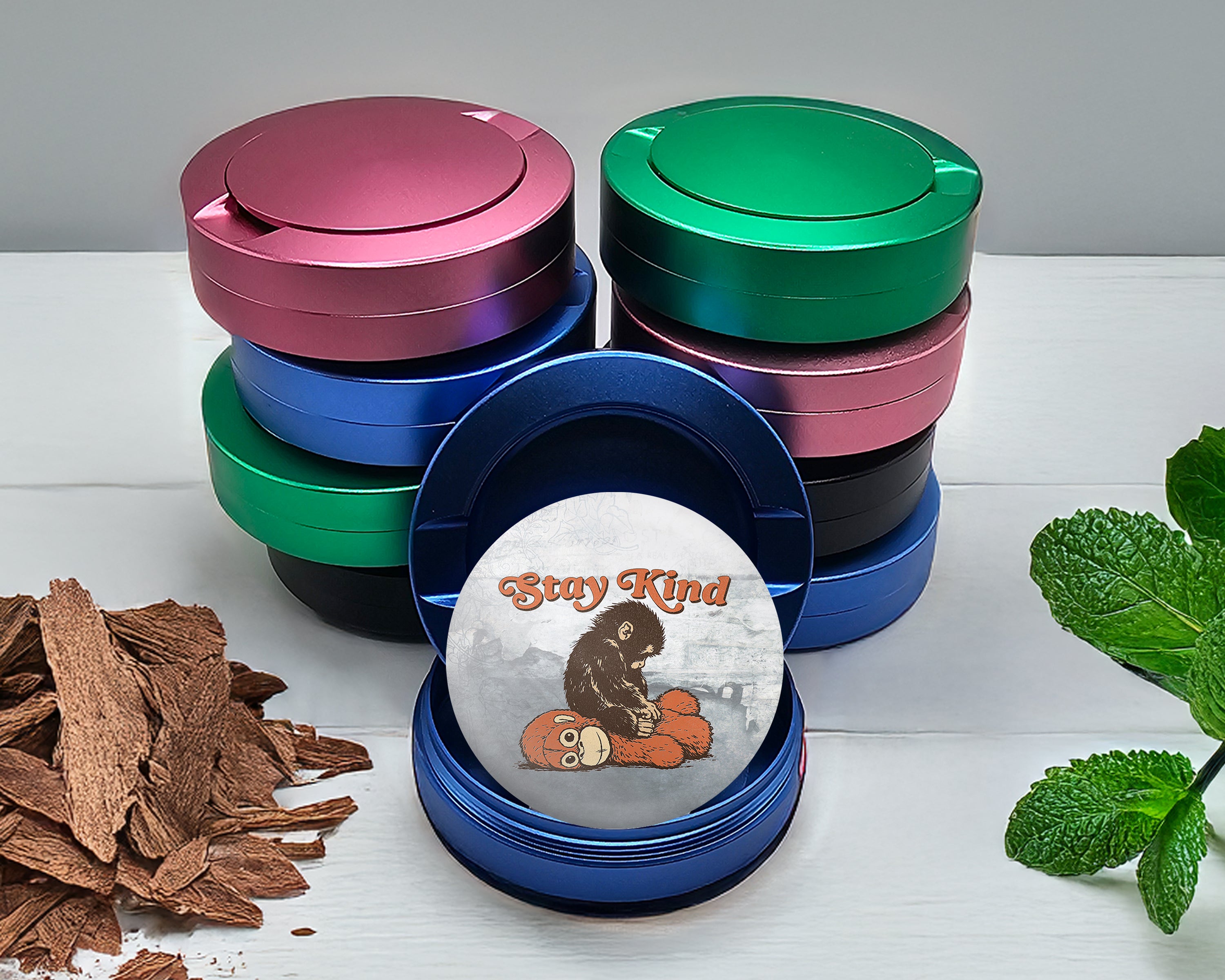 Punch Stay Kind Monkey Snus Storage Case Blue