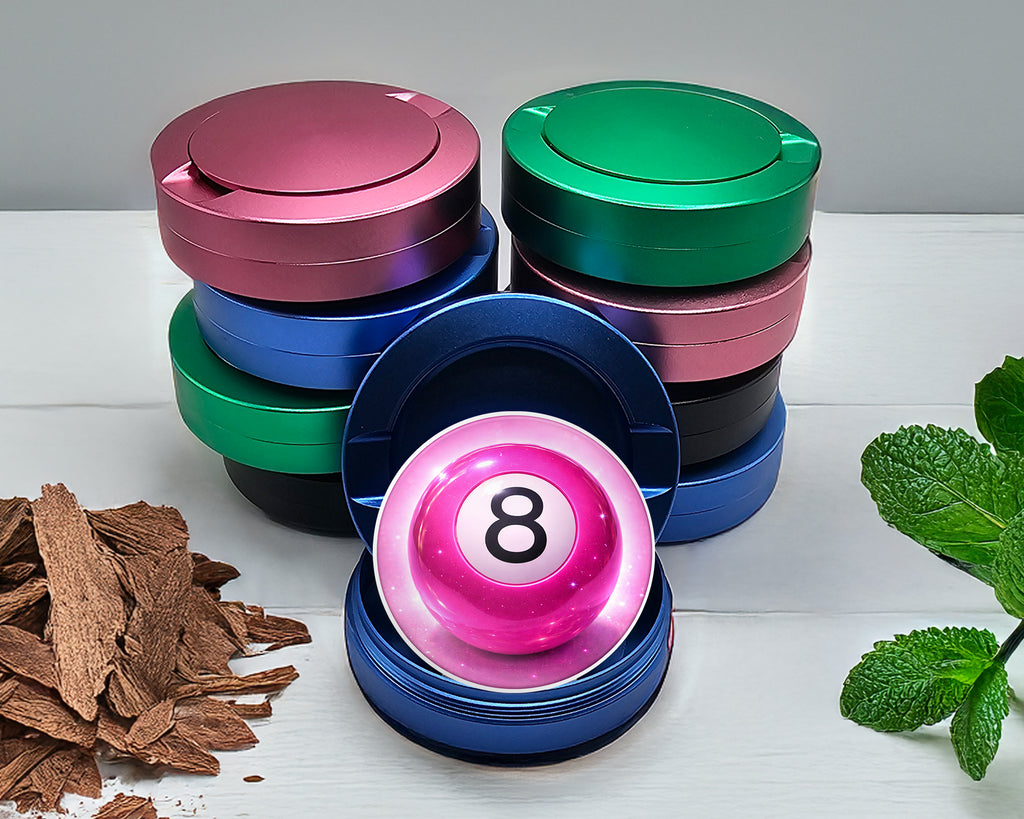 Sparkly Pink 8 Ball Cosmic Pool Aesthetic Snus Storage Case Blue