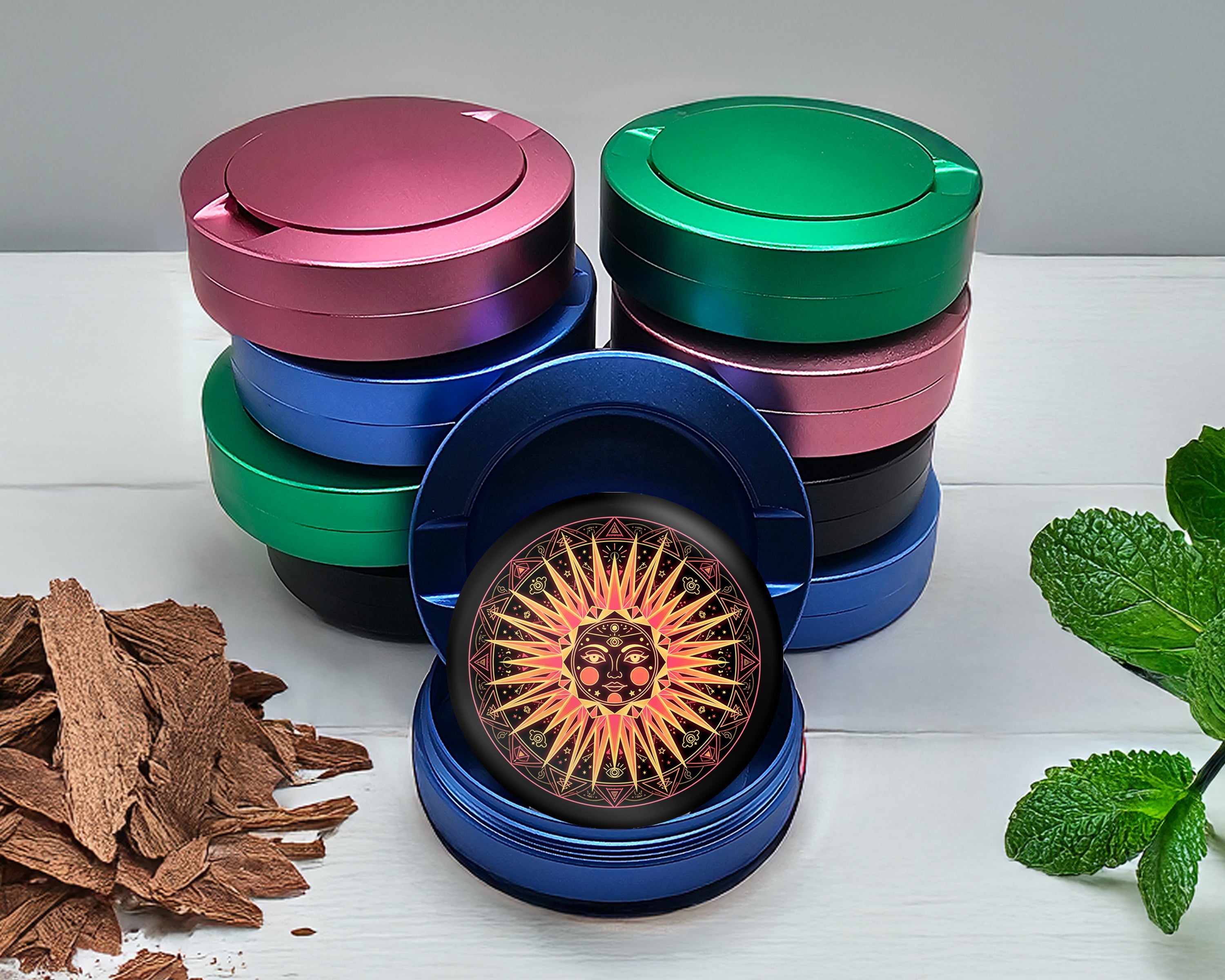 Celestial Third Eye Sun Snus Storage Case Blue