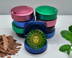 Golden Intricate Sun Snus Storage Case Blue