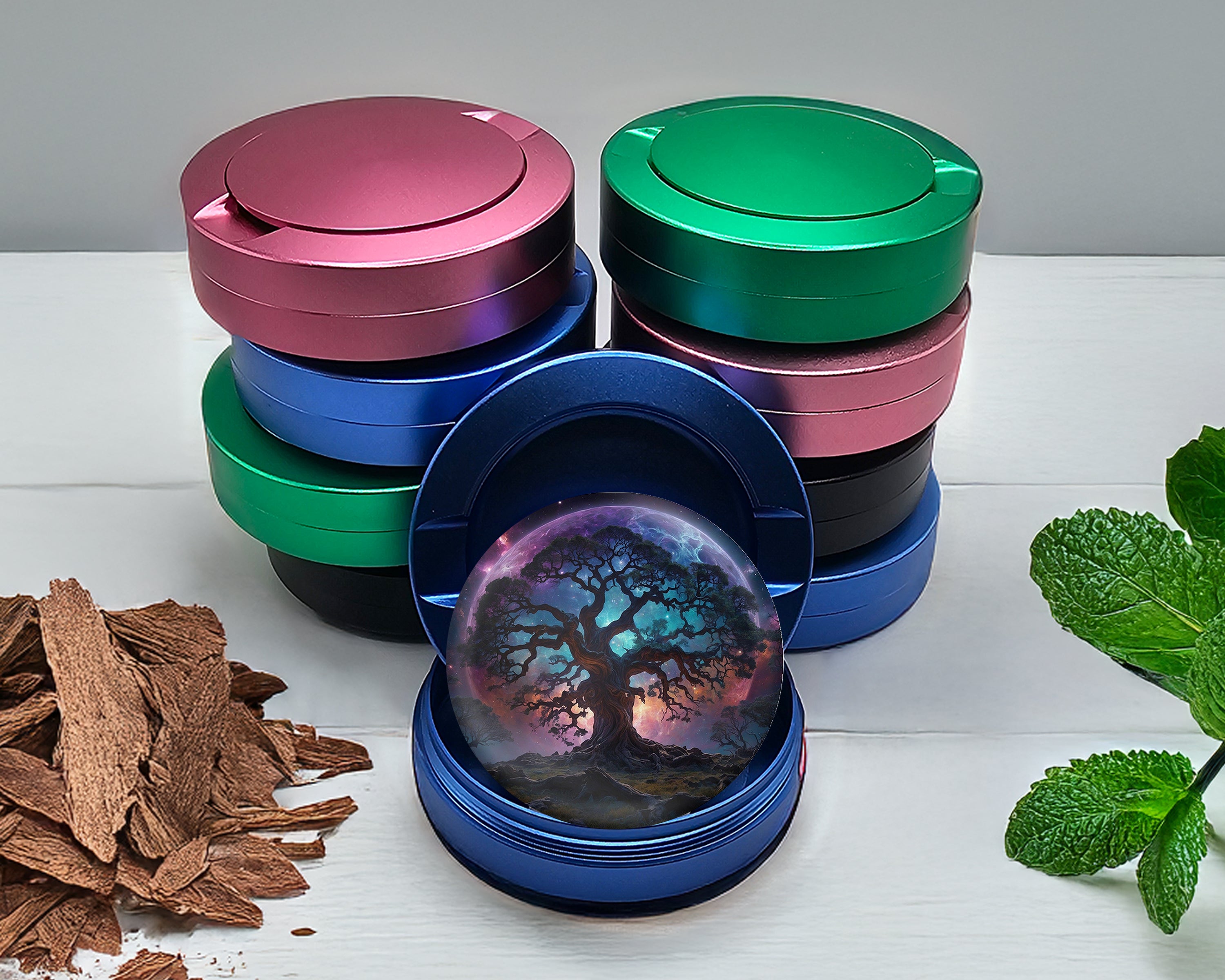 Tree of Life Lost In Space Snus Storage Case Blue